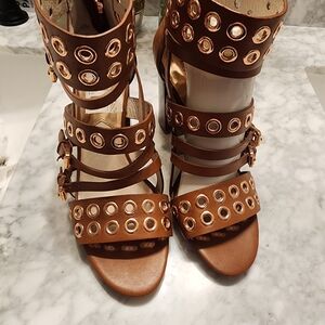 MICHAEL Michael Kors Brown Grommet Strappy High Heels